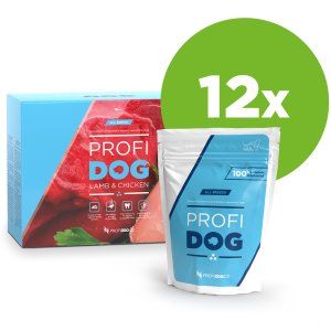PROFIDOG kapsička kúsky s jahňacím a kuracím v omáčke 12x100g