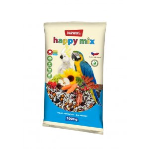 DARWINS veľký papagáj happy mix 1000 g
