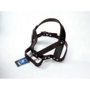 PROFIZOO Služobný postroj s uchom č. 1, koža hnedá OH 66-79cm