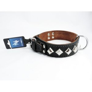 PROFIZOO Obojok MOLOSS, pyramídy 1r. (40mm x 50cm) čierna