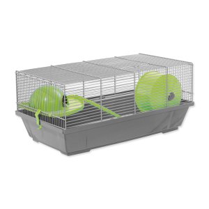 Klietka SMALL ANIMAL Erik šedá so zelenou výbavou