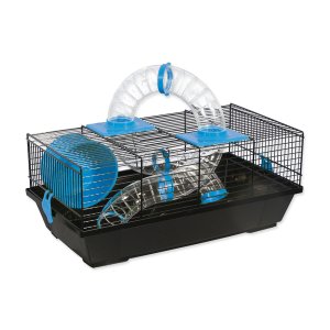 Klietka SMALL ANIMAL Libor čierna s modrou výbavou