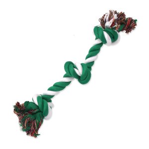 Uzol DOG FANTASY bavlnený zeleno-biely 3 knôty 40 cm