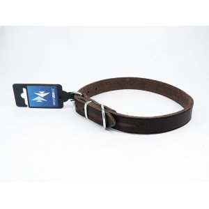 PROFIZOO Obojok ZUBR, mastná koža (22mm x 60cm) hnedá