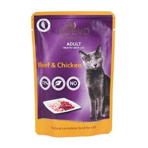 Nuevo mačka kuracie a hovädzie vrecko 85g