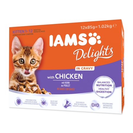 Kapsičky IAMS kitten delights chicken in gravy multipack 1020g