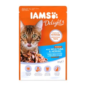 Kapsička IAMS cat delights tona & herring in jelly 85g