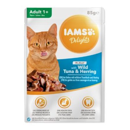 Kapsička IAMS cat delights tona & herring in jelly 85g