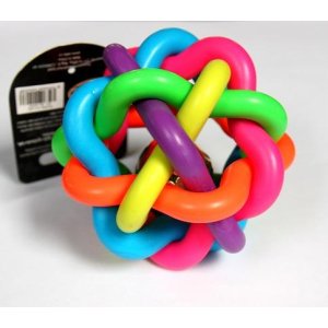 TPR loptička prepletaná s rolničkou 10cm