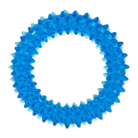 Hračka DOG FANTASY krúžok vrúbkovaný modrý 7 cm