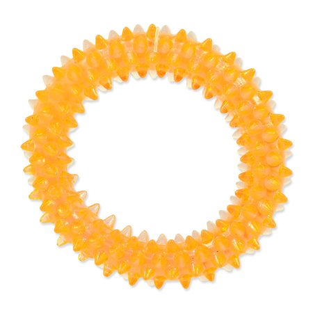 Hračka DOG FANTASY krúžok vrúbkovaný oranžový 7 cm