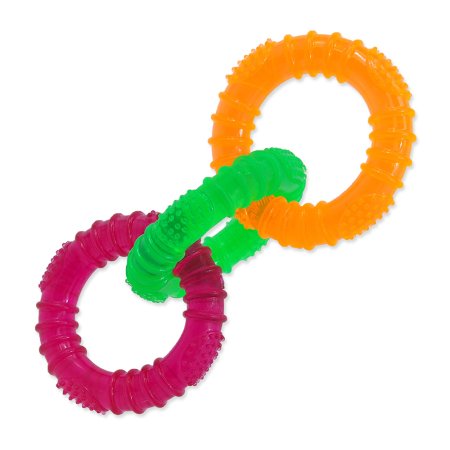 Hračka DOG FANTASY 3 kruhy gumové farebné 16 cm