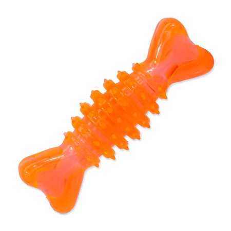 Hračka DOG FANTASY kosť gumová oranžová 12 cm