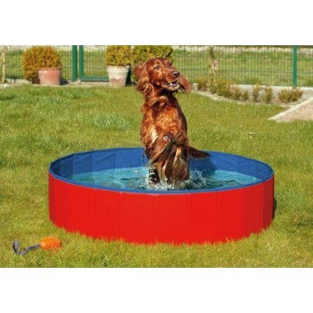 Skladací bazén pre psov modro/červený 80x20cm