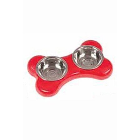 Miska nerez KOST 2x500ml/36x22x8cm/červená