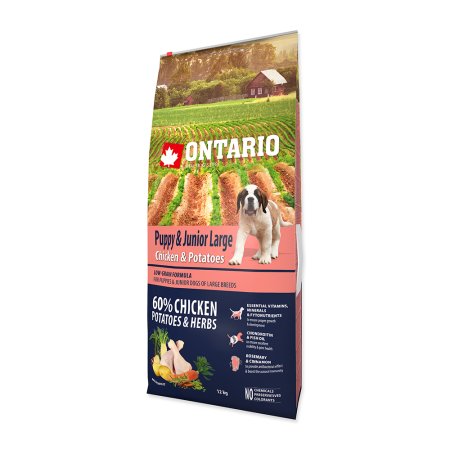 ONTARIO Puppy & Junior Large Chicken & Potatoes & Herbs 12kg