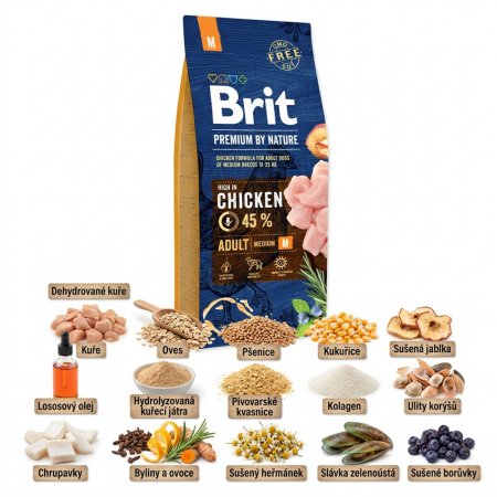 Brit Premium by Nature Adult M 15 kg