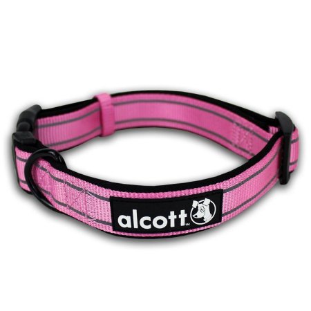 Alcott reflexný obojok pre psov ružový, veľkosť S
