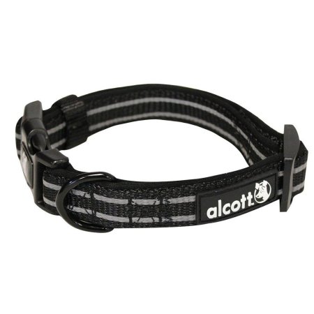 Alcott reflexný obojok pre psov čierny, veľkosť S
