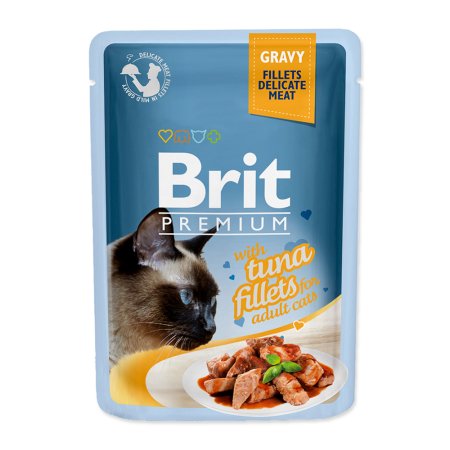 Brit Premium Cat Pouch with Tuna Fillets in Gravy for Adult Cats 85g