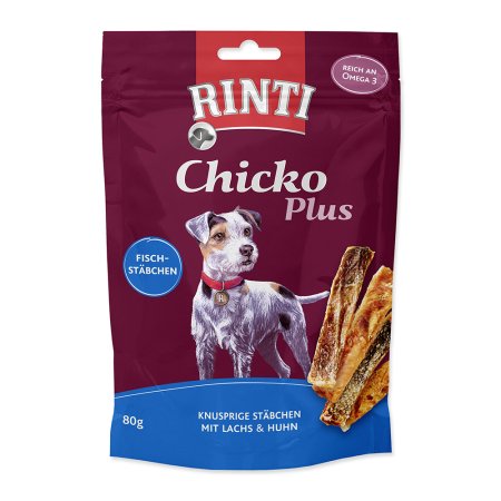 Pochúťka RINTI Extra Chicko Plus losos + kura 80 g