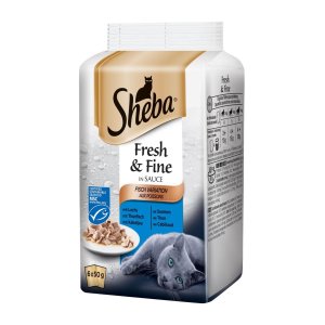 SHEBA vrecko Fresh&Fine mix losos a tuniak 6pack 300 g