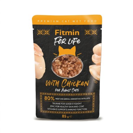Fitmin For Life cat pouch adult kuracie 85g