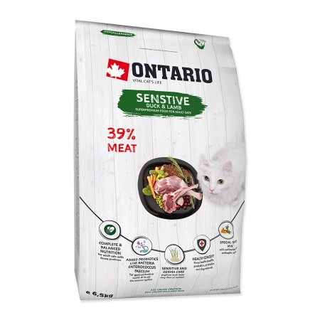 ONTARIO Cat Sensitive / Derma 6,5kg