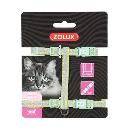 Postroj mačka SHINY nylon zelený Zolux