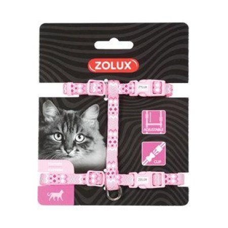 Postroj mačka ETHNIC nylon ružový Zolux