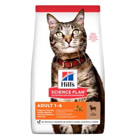 Hill’s Science Plan granule pre dospelé mačky s jahňacím a ryžou 10 kg