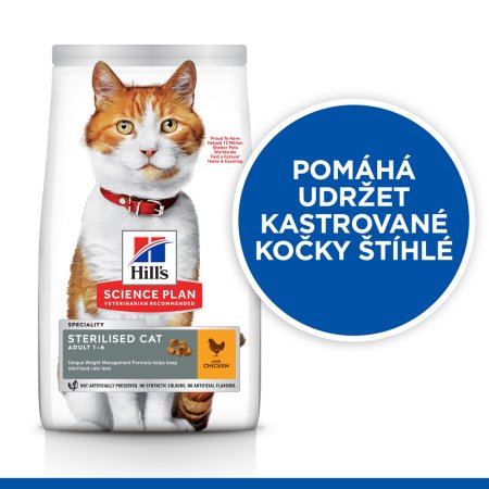Hill’s Science Plan granule pre kastrované dospelé mačky s kuracím 10 kg