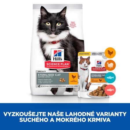 Hill’s Science Plan granule pre kastrované staršie mačky s kuracím 10 kg