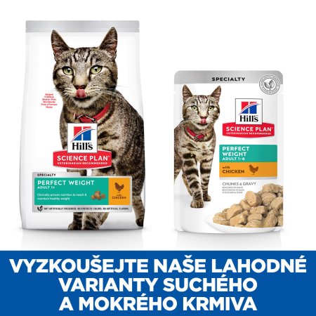 Hill’s Science Plan Perfect Weight granule pre dospelé mačky s kuracím 7 kg
