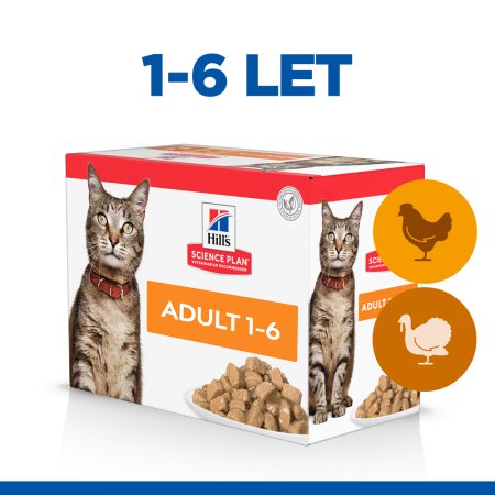 Hill’s Science Plan Feline Adult Chicken x 6 & Turkey x 6 MTP pouch 12 x 85 g