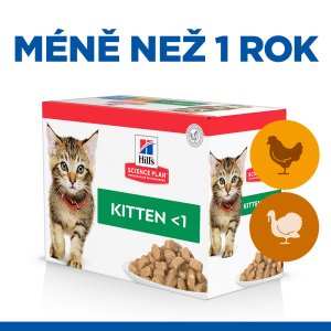 Hill’s Science Plan kapsičky pre mačiatka mix kura, morka 12 x 85 g