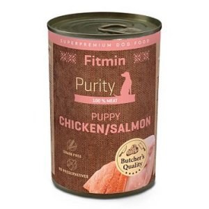 Fitmin dog Purity tin PUPPY salmon with chicken 400g
