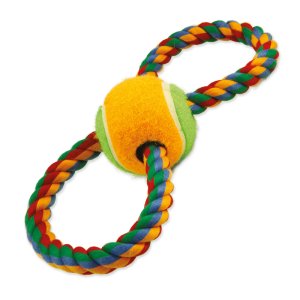 Preťahovadlo DOG FANTASY osmička farebné + tenisák 25 cm