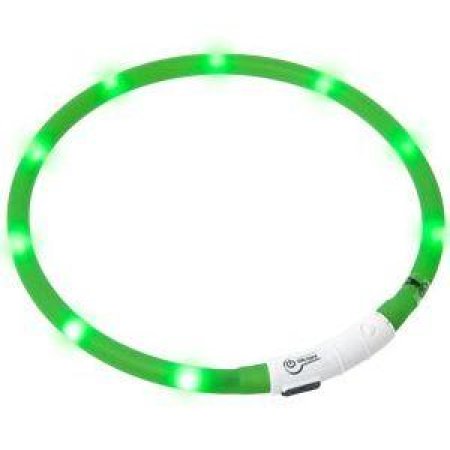 LED svetelný obojok zelený obvod 20-75cm