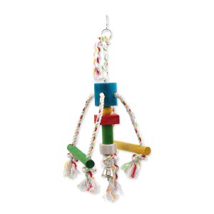 Hračka BIRD JEWEL Chobotnička závesná drevo - povraz 10x15x29cm
