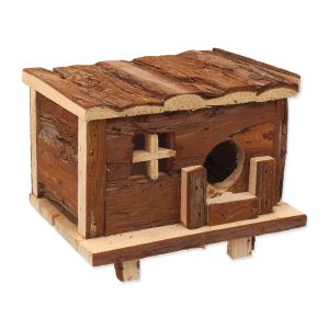 Domček SMALL ANIMAL Zrub drevený s kôrou 18x13x13, 5cm