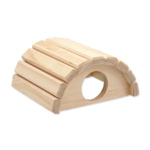Domček SMALL ANIMAL Polkruh drevený 16,5x15x8cm