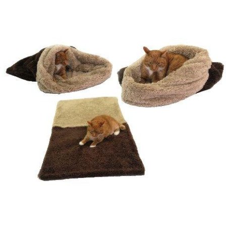 Pelech pre mačky XL - DE LUXE - tmavo hnedá/béžová