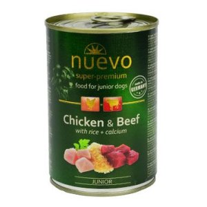 Nuevo pes junior kuracie a hovädzie konz. 400g