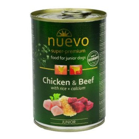 Nuevo pes junior kuracie a hovädzie konz. 400g