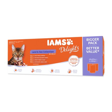 Kapsičky IAMS výber z morských a suchozemských más v želé multipack 4080g