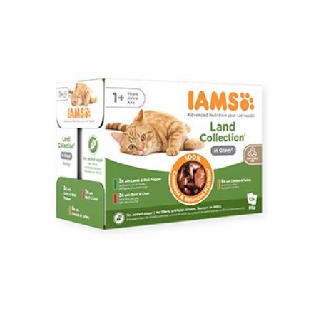 Kapsičky IAMS výber zo suchozemského mäsa v omáčke multipack 1020g