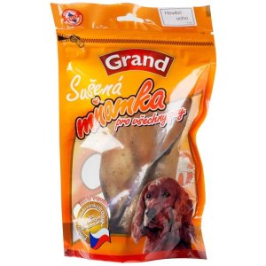 GRAND Ucho hovädzie 1 ks vrecko zips