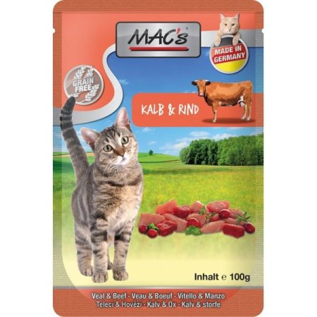 MACs Cat vrecko teľacie, hovädzie a brusnica 100g