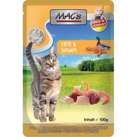 MACs Cat vrecko kačica a krevety 100g